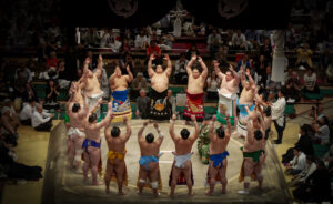 Dohyo-iri sumo ceremony